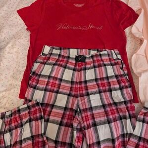 Victoria's Secret Women's Red Plaid Pajama Set